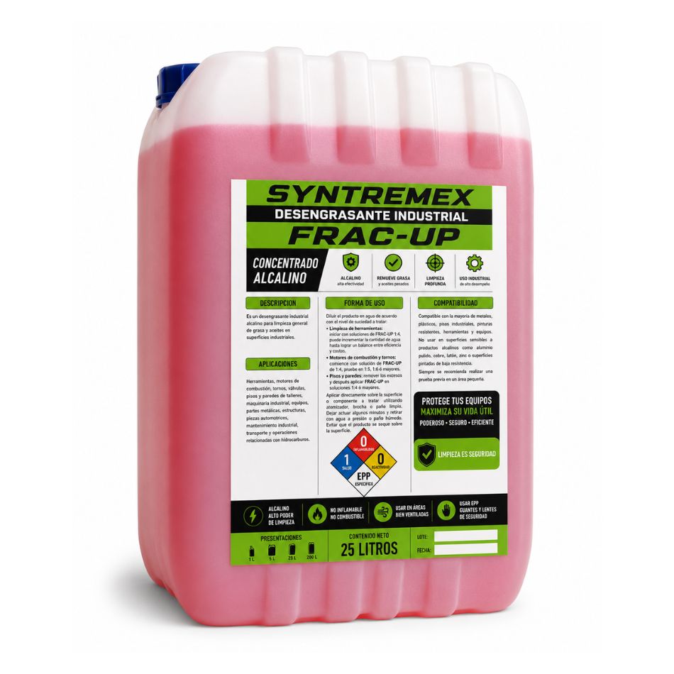 Envase industrial FRAC-UP concentrado alcalino 25 litros